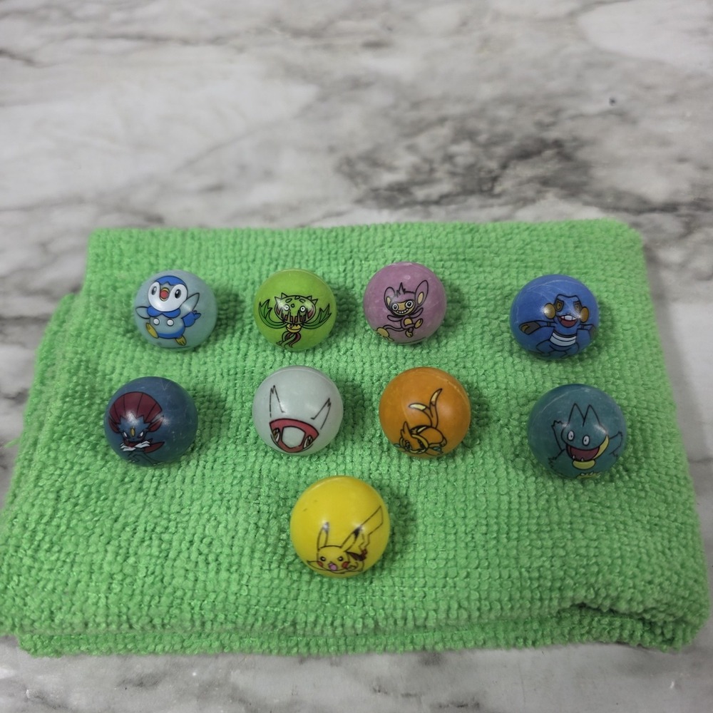 Pokémon Nintendo 2007 Jakks Pacific Marble Lot of 9 Gently Used